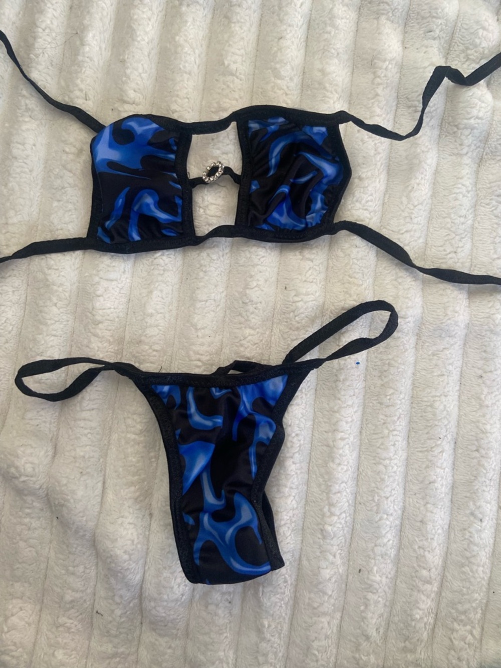 Blue Flame Swirl Two-Piece Bikini Set